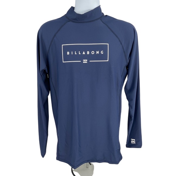 Billabong Performance Fit Surf Shirt 2XL Navy Long Sleeve‎ Rashguard UPF 50 NWT - Picture 1 of 9